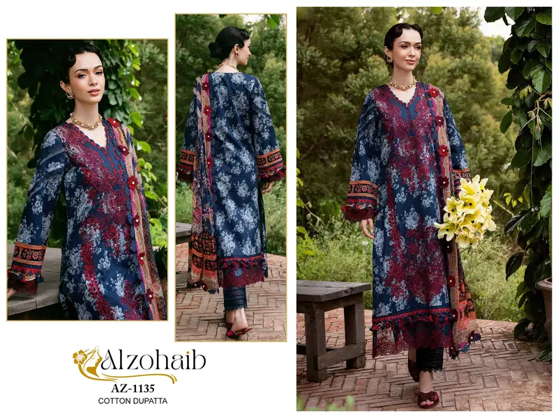 Alzohaib Az 1135 To 1141 Cotton Printed Pakistani Suits Suppliers In India